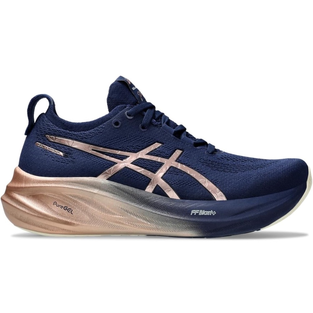 ASICS Gel Nimbus 26 Women's Navy Blue and Rose Gold Running Shoes size 7 - Picture 13 of 14